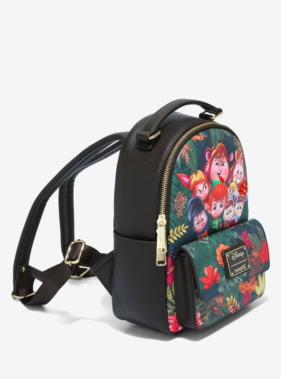 Backpacks * | Less Expensive Loungefly Disney Peter Pan & Lost Boys Chibi Jungle Mini Backpack Boxlunch Exclusive