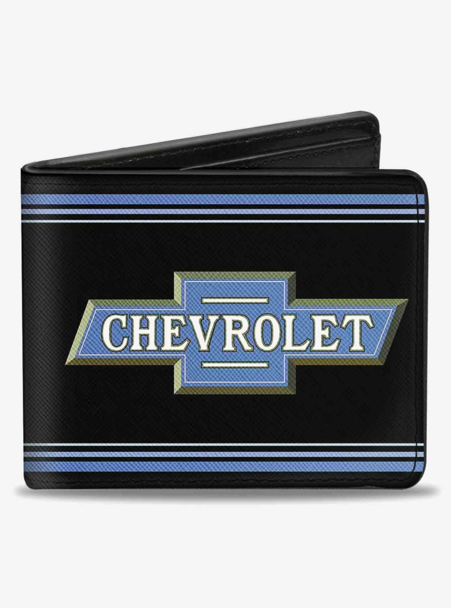 Wallets * | 1916 Chevrolet Bowtie Logo Stripes Bifold Wallet Promotions