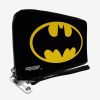 Wallets * | Dc Comics Batman Bat Logo Black Yellow Zip Around Rectangle Wallet Reliable Quality