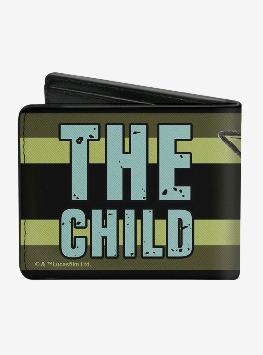 Wallets * | Star Wars The Mandalorian The Child Impression Stripe Bi-Fold Wallet Quick Delivery