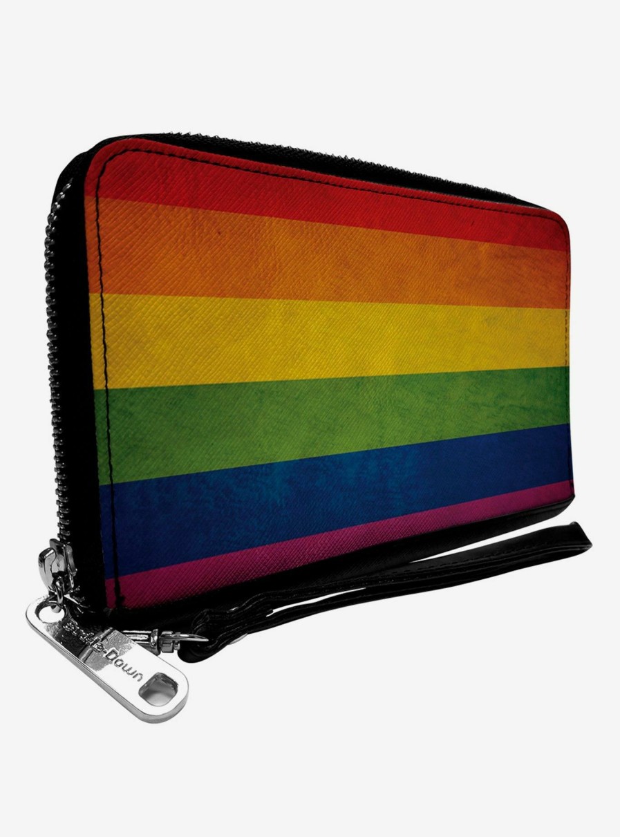 Wallets * | Weathered Rainbow Pride Flag Zip Around Wallet Promotions