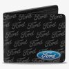 Wallets * | Online Discount Ford Oval Corner Text Bifold Wallet