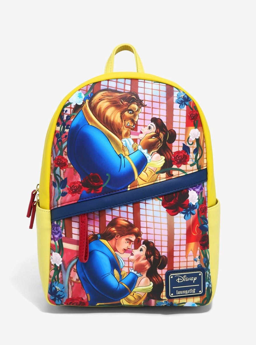 Backpacks * | Limit Offer Loungefly Disney Beauty And The Beast Transformation Floral Mini Backpack Boxlunch Exclusive