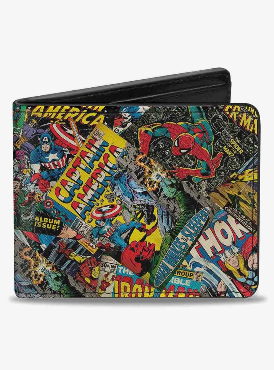 Wallets * | Official Marvel Retro Marvel Comic Books Stacked Bifold Wallet