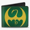 Wallets * | Marvel Iron Fist Dragon Logo Iron Fist Bifold Wallet Quick Delivery