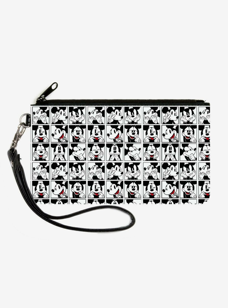 Wallets * | Disney Mickey Mouse Blocks Canvas Zip Clutch Wallet Large Choice