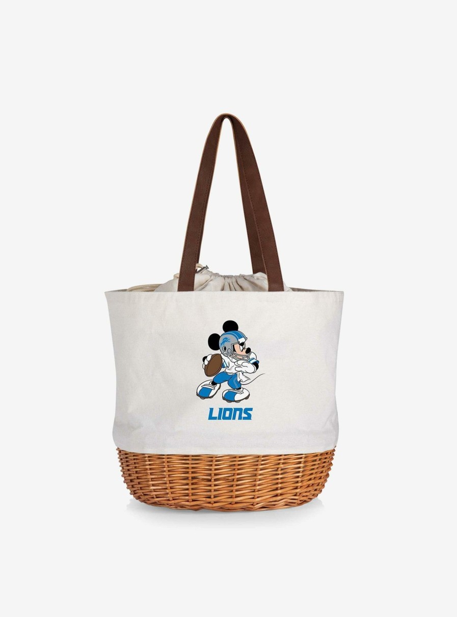 Tote Bags * | Disney Mickey Mouse Nfl Detroit Lions Canvas Willow Basket Tote Fashionable