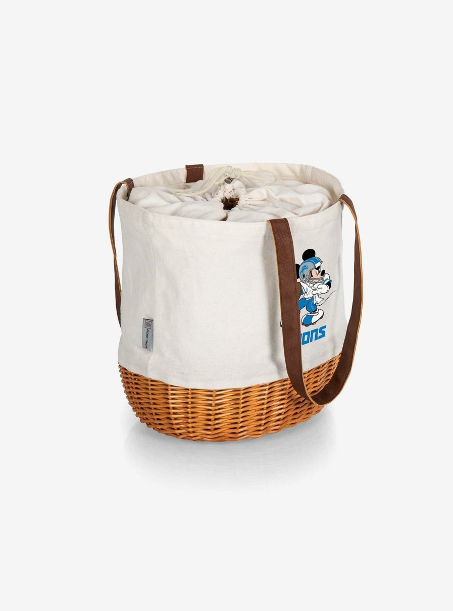 Tote Bags * | Disney Mickey Mouse Nfl Detroit Lions Canvas Willow Basket Tote Fashionable