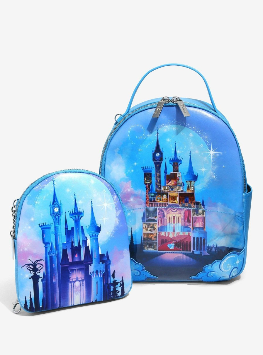 Backpacks * | Lower Price Danielle Nicole Disney Cinderella Night Time Castle Portrait Mini Backpack And Bag Set Boxlunch Exclusive