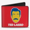 Wallets * | Official Ted Lasso Icon And Text Red White Blue Yellow Bifold Wallet