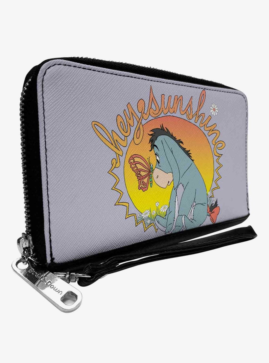 Wallets * | Wholesale Disney Winnie The Pooh Eeyore Hello Sunshine Butterfly Pose Zip Around Wallet