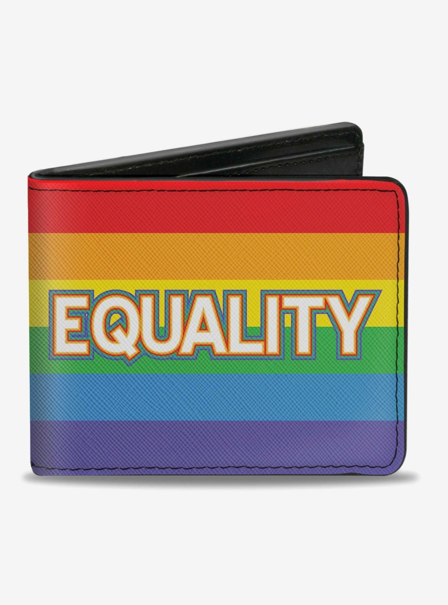 Wallets * | Equality Stripe Rainbow Bifold Wallet Sale Online