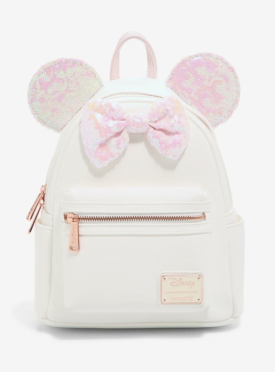 Backpacks * | Loungefly Disney Minnie Mouse Iridescent Sequin Mini Backpack Boxlunch Exclusive Latest