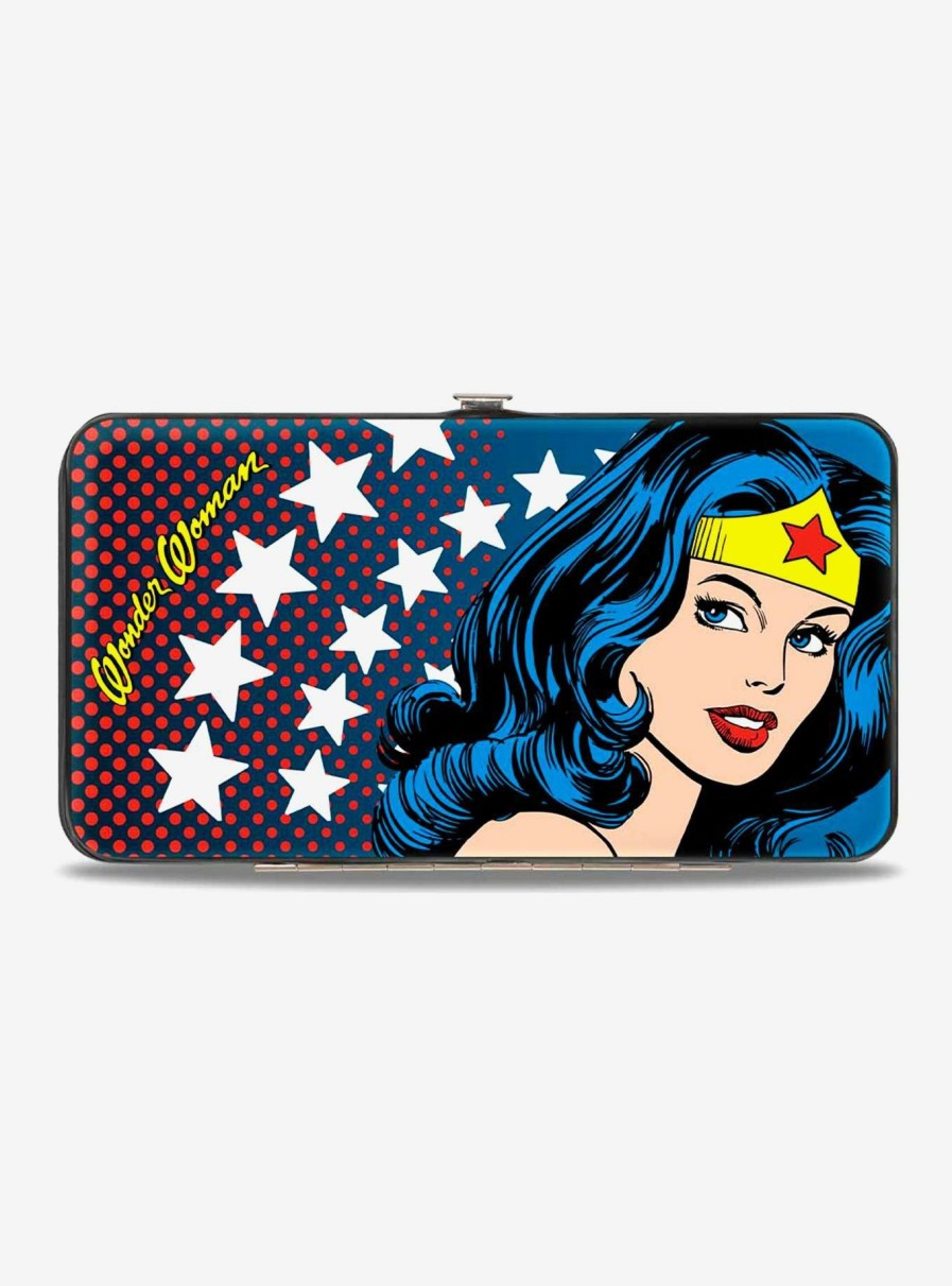 Wallets * | Dc Comics Wonder Woman Stars Hinged Wallet Best Quality