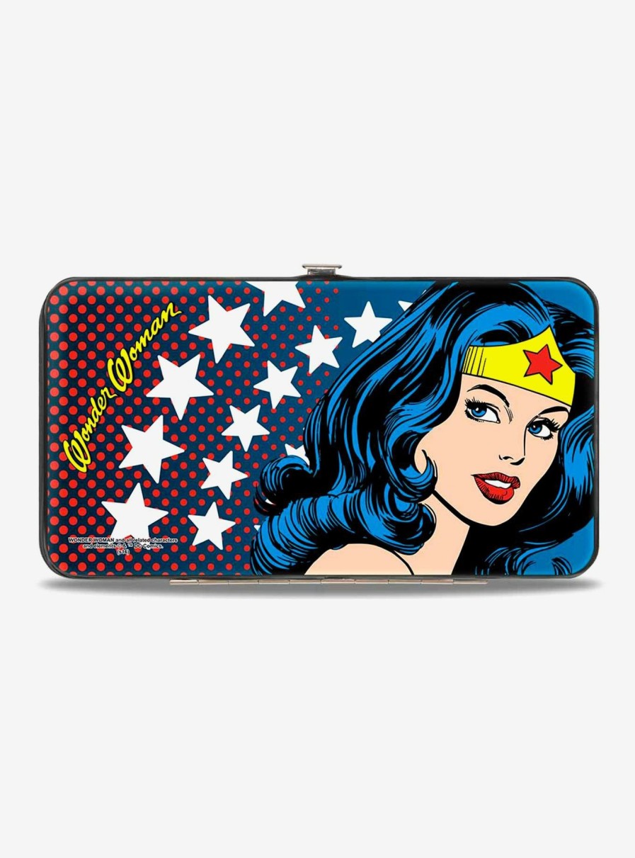 Wallets * | Dc Comics Wonder Woman Stars Hinged Wallet Best Quality