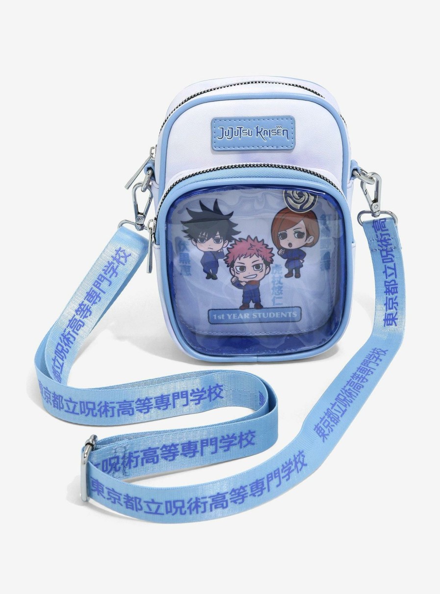 Crossbody Bags * | Hot Sell Jujutsu Kaisen Chibi First Year Jujutsu Sorcerers Pin Collector Crossbody Bag Boxlunch Exclusive