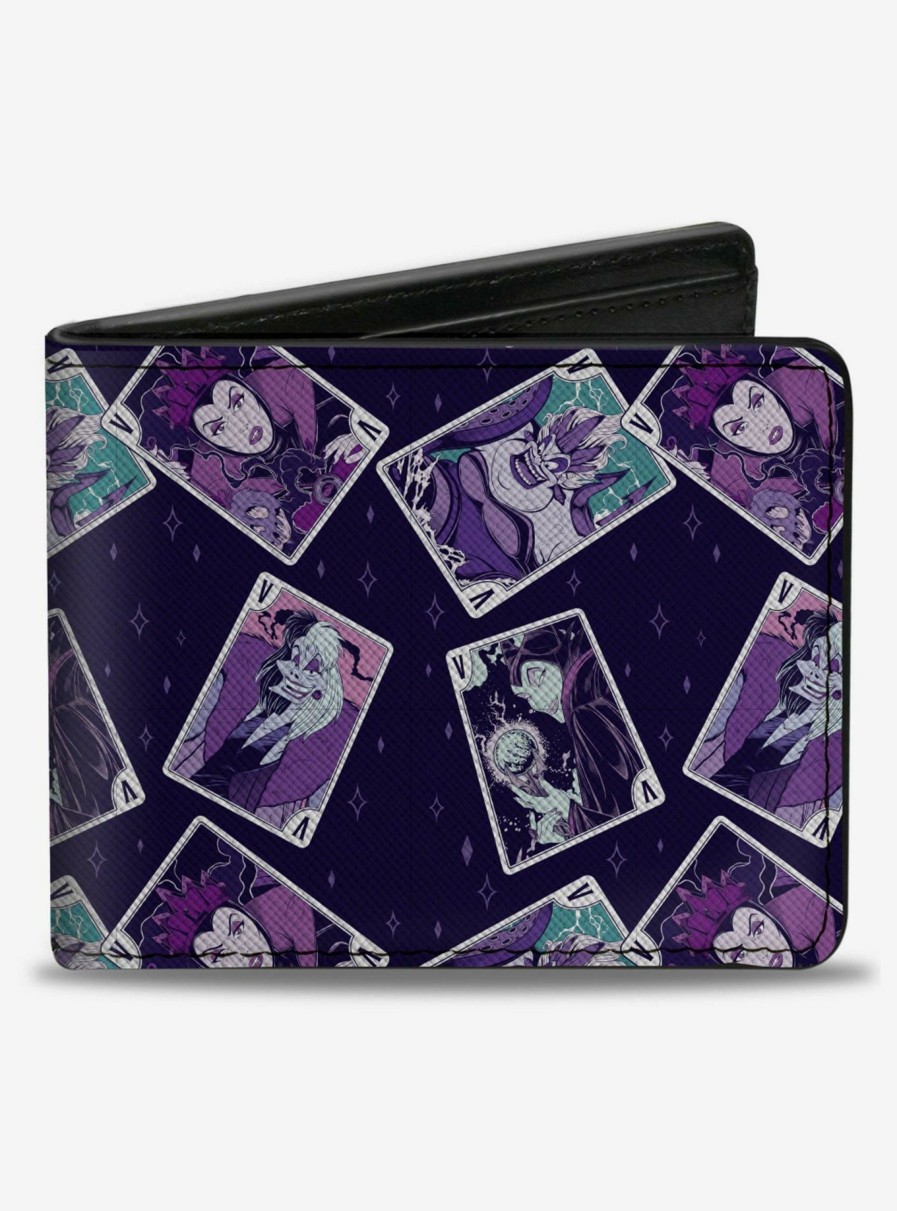 Wallets * | Classical Disney Villains Card Poses Collage Bifold Wallet