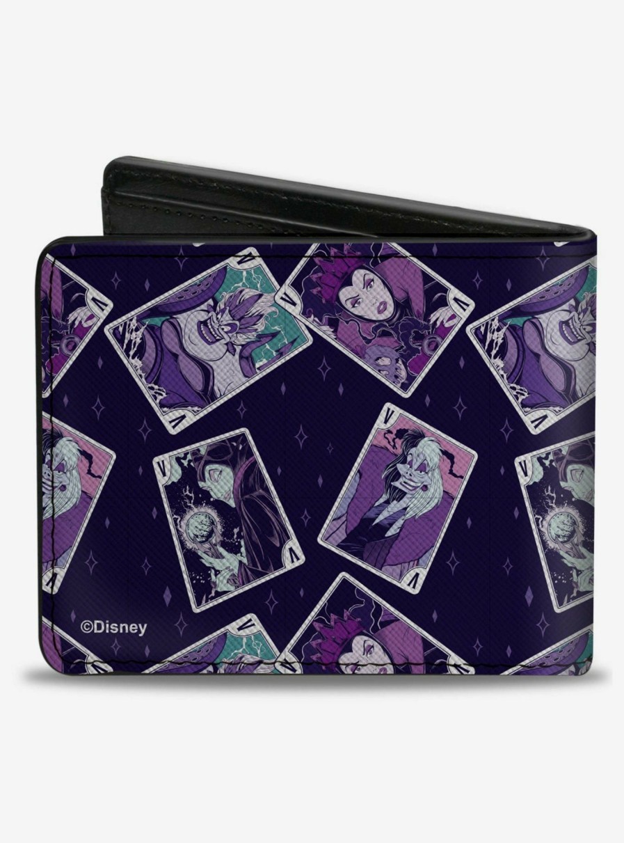 Wallets * | Classical Disney Villains Card Poses Collage Bifold Wallet