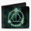 Wallets * | Offering Discounts Harry Potter The Deathly Hallows Cloak Stone Wand Trinity Bifold Wallet