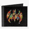 Wallets * | Dc Comics Bat Signal Logos Stacked Canvas Bifold Wallet Exclusive Design