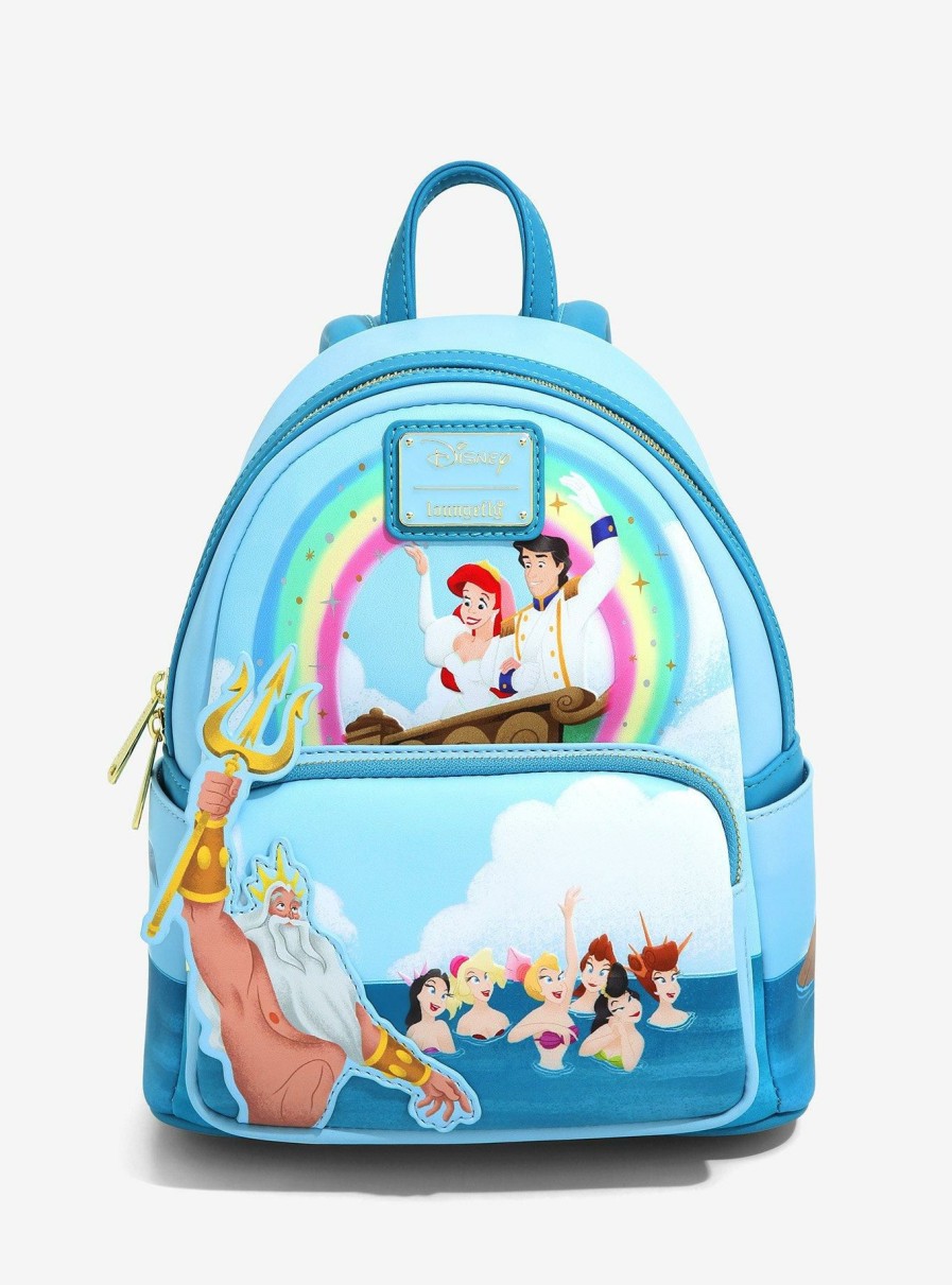 Backpacks * | Lower Price Loungefly Disney Ariel & Prince Eric Wedding Mini Backpack