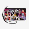 Wallets * | Disney 8 Villains Group Pose Wallet Canvas Zip Clutch Latest Fashion