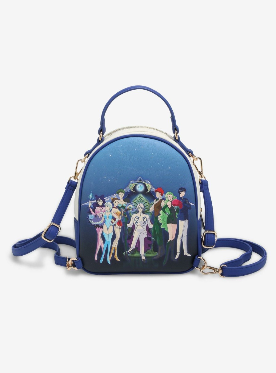 Backpacks * | Limited Edition Pretty Guardian Sailor Moon Sailor Guardians & Black Moon Reversible Mini Backpack Boxlunch Exclusive