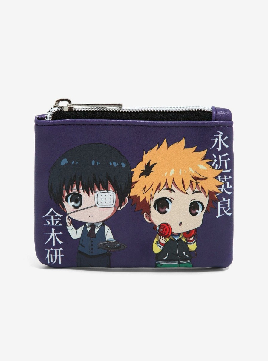 Wallets * | Offering Discounts Tokyo Ghoul Ken & Hide Chibi Portraits Coin Purse Boxlunch Exclusive