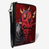 Wallets * | Star Wars The Clone Wars Maul Face Zip Around Wallet Latest