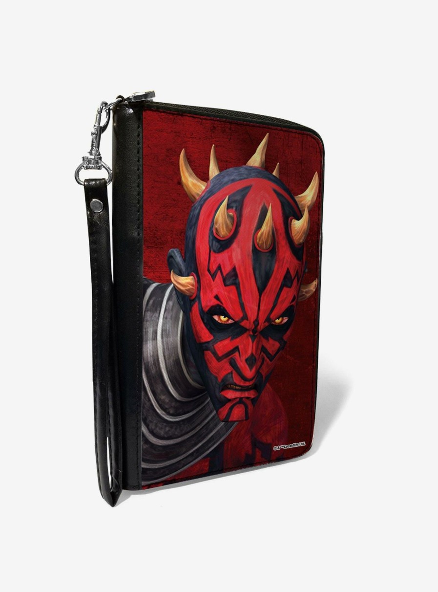 Wallets * | Star Wars The Clone Wars Maul Face Zip Around Wallet Latest