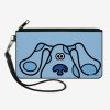 Wallets * | Blue'S Clues Blue Face Zip Clutch Canvas Wallet Sale Online