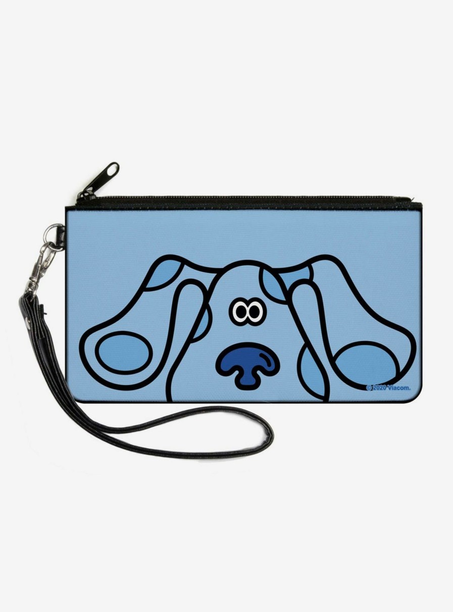 Wallets * | Blue'S Clues Blue Face Zip Clutch Canvas Wallet Sale Online