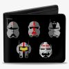 Wallets * | Clearance Sale Star Wars The Bad Batch Clone Force 99 Helmets And Logo Bifold Wallet