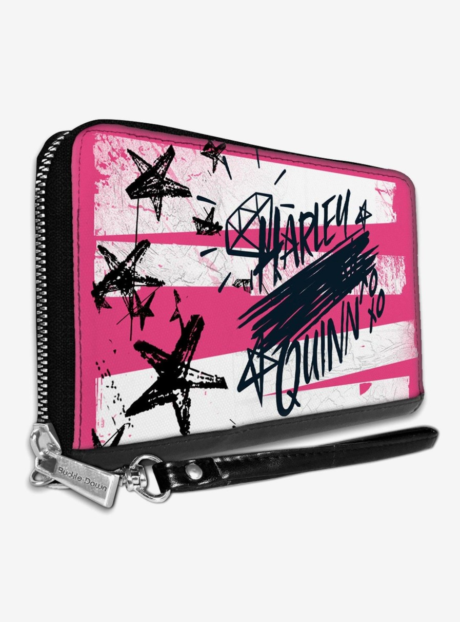 Wallets * | Dc Comics Birds Of Prey Harley Quinn Diamond Stars Womens Zip Around Wallet Sale Online