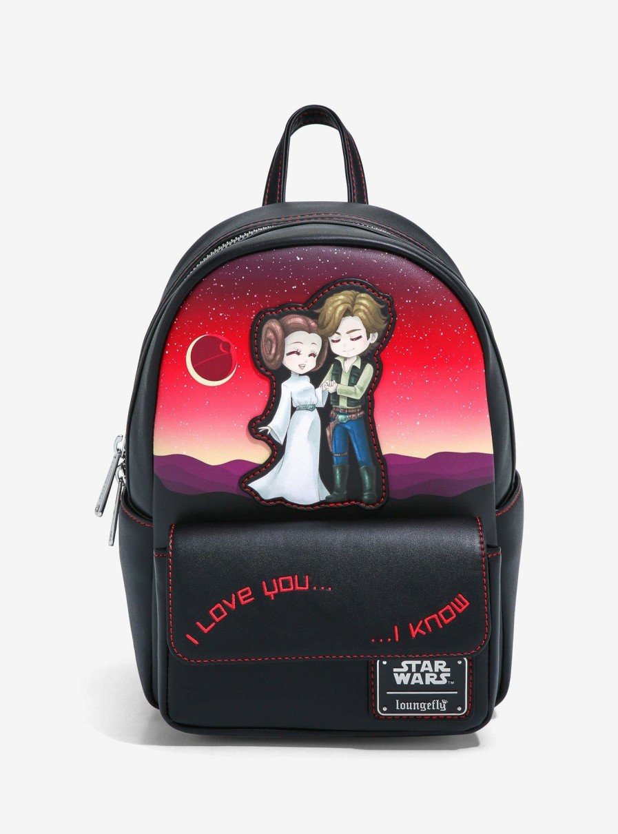 Backpacks * | Hot Sell Loungefly Star Wars Princess Leia & Han Solo I Love You Mini Backpack Boxlunch Exclusive