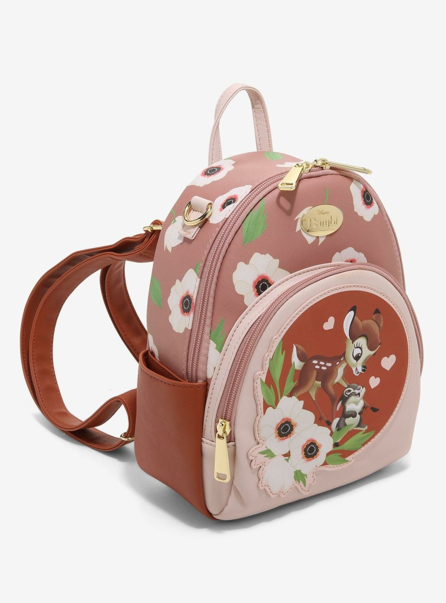 Backpacks * | Hot Sell Disney Bambi Thumper & Bambi Watercolor Circle Portrait Convertible Mini Backpack Boxlunch Exclusive