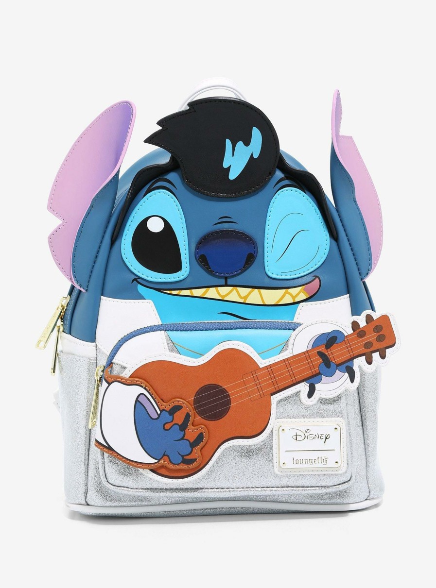 Backpacks * | New In Loungefly Disney Lilo & Stitch Elvis Stitch Figural Mini Backpack Boxlunch Exclusive