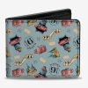 Wallets * | Harry Potter Hogwarts Express Sky Blue Bifold Wallet Fashionable