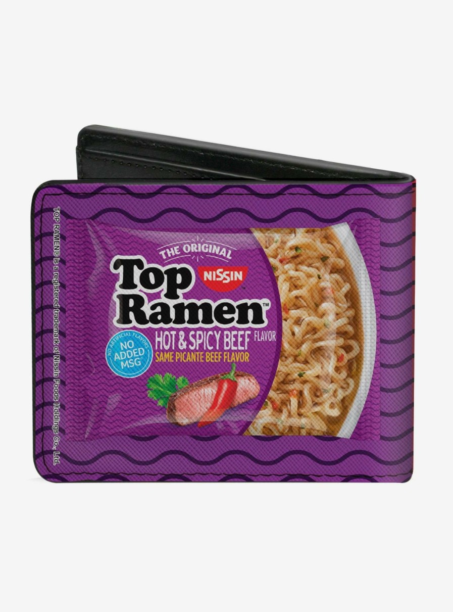 Wallets * | Top Ramen Vivid Beef And Hot Spicy Beef Packages Noodle Wave Bi-Fold Wallet Tendy Style