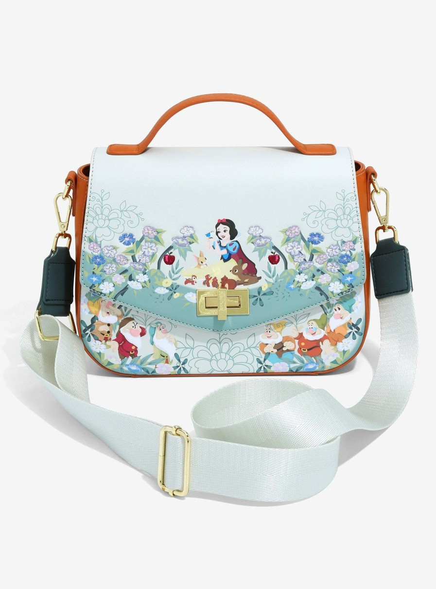 Crossbody Bags * | Hot Sell Loungefly Disney Snow White And The Seven Dwarfs Animal Friends & Characters Floral Handbag Boxlunch Exclusive