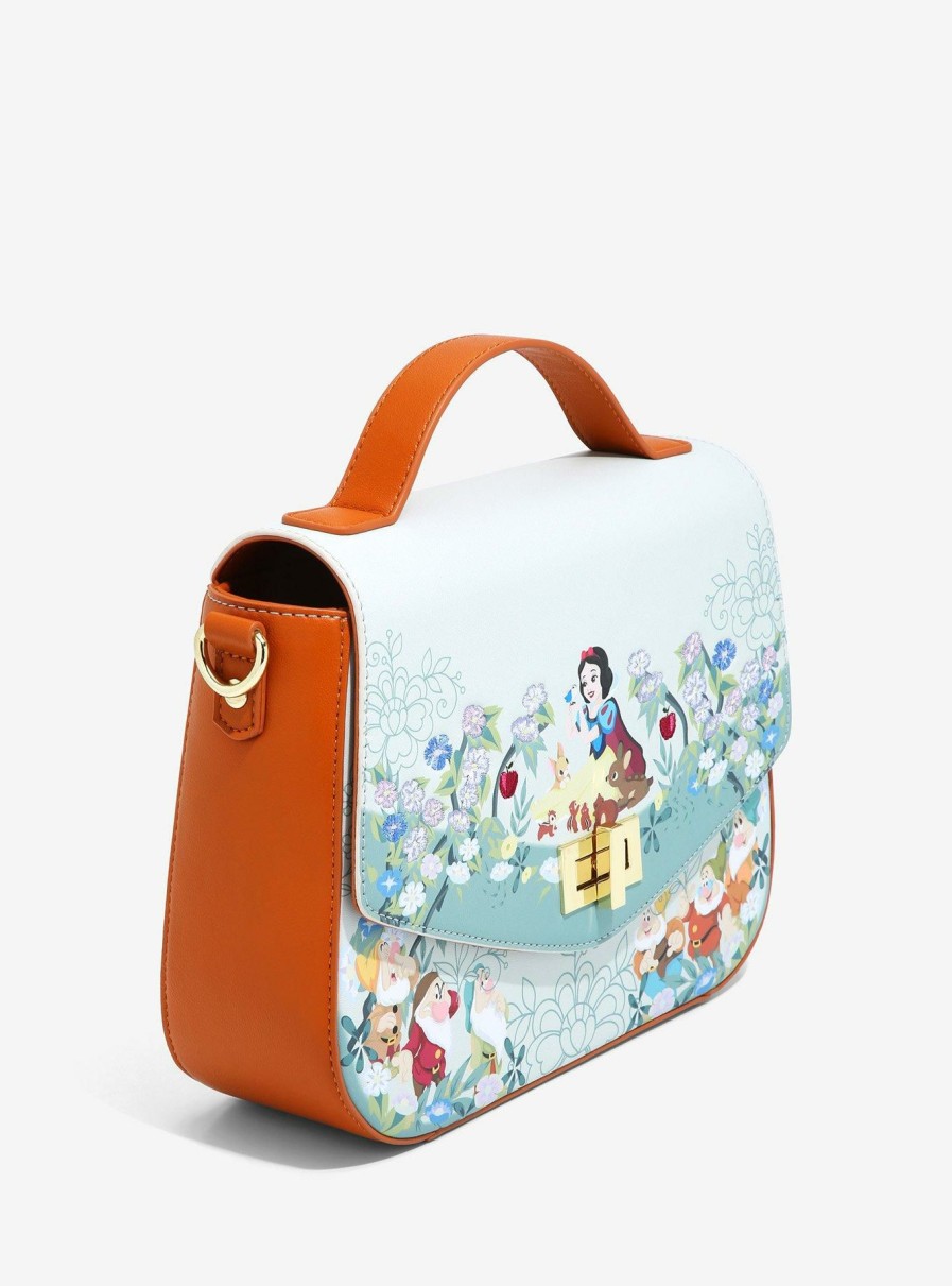 Crossbody Bags * | Hot Sell Loungefly Disney Snow White And The Seven Dwarfs Animal Friends & Characters Floral Handbag Boxlunch Exclusive