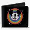 Wallets * | Best Price Disney Mickey Mouse Smiling Face And Pride Signature Bifold Wallet