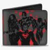 Wallets * | Dc Comics Justice League 2017 4 Superhero Group Batman Pose Bifold Wallet Bargain Sale