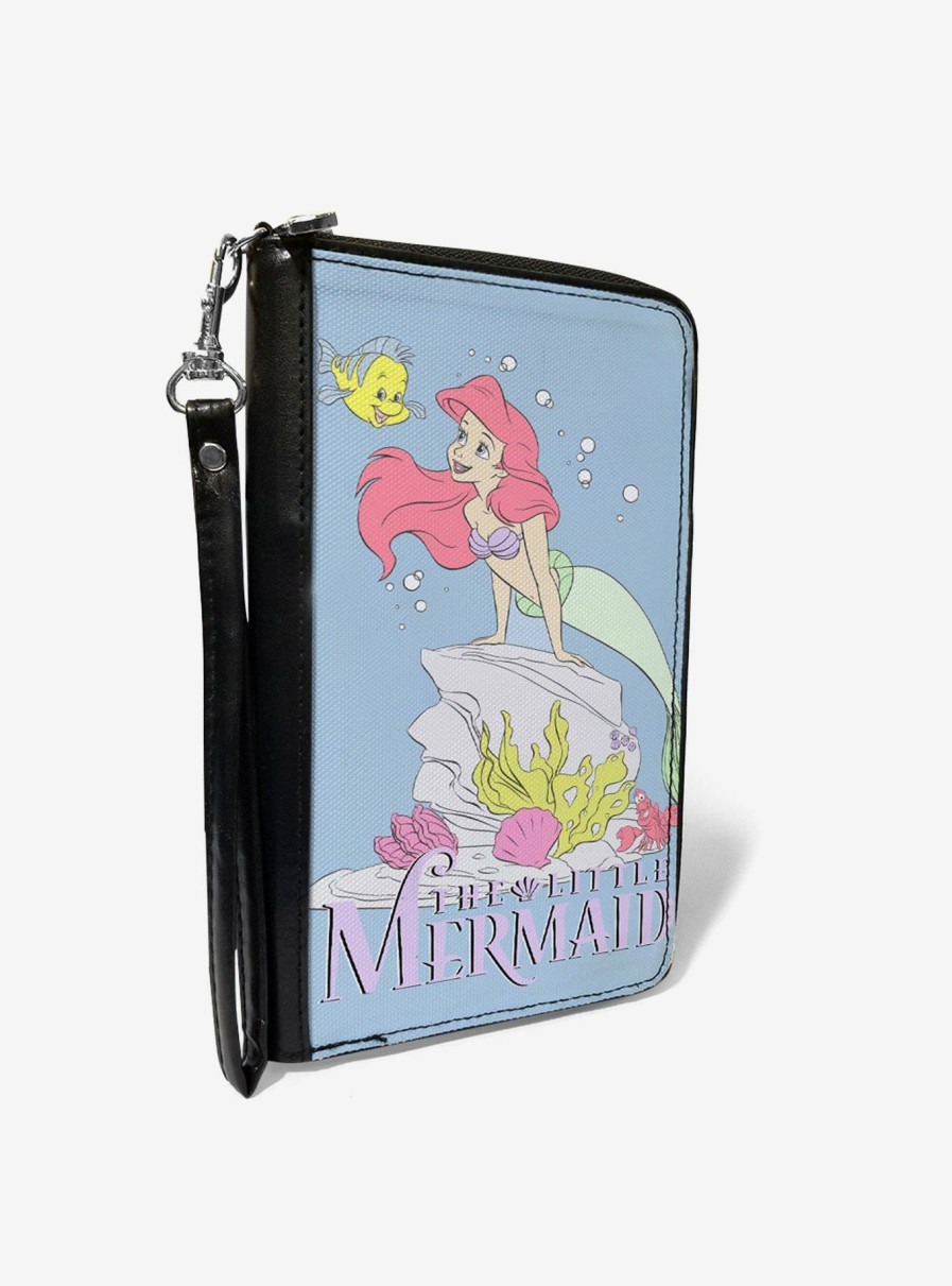 Wallets * | Disney The Little Mermaid Flounder And Ariel Pose Zip Around Rectangle Wallet Promotions