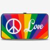 Wallets * | Peace And Love Rainbow Rays Hinged Wallet Excellent Quality