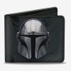 Wallets * | Star Wars The Mandalorian Helmet And Logo Bifold Wallet Fire Sale