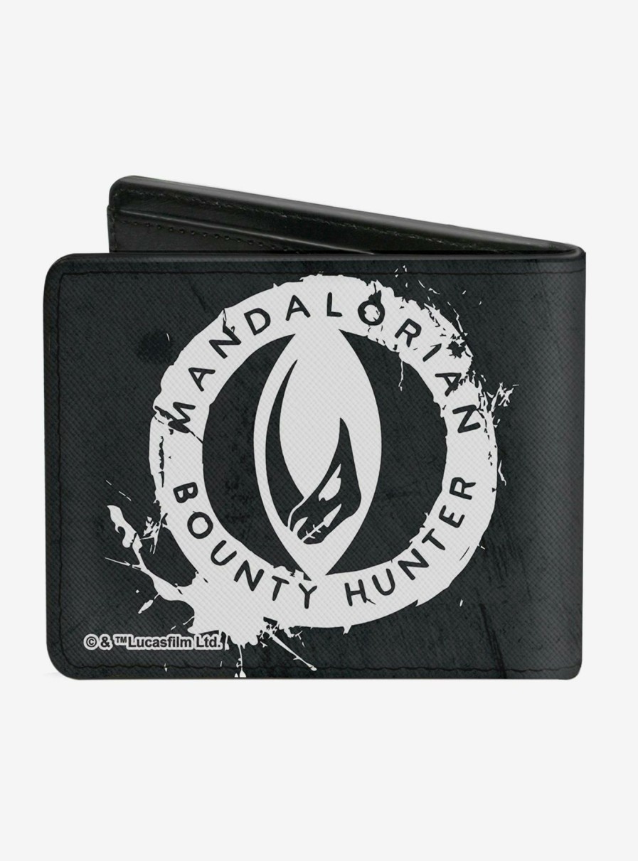 Wallets * | Star Wars The Mandalorian Helmet And Logo Bifold Wallet Fire Sale