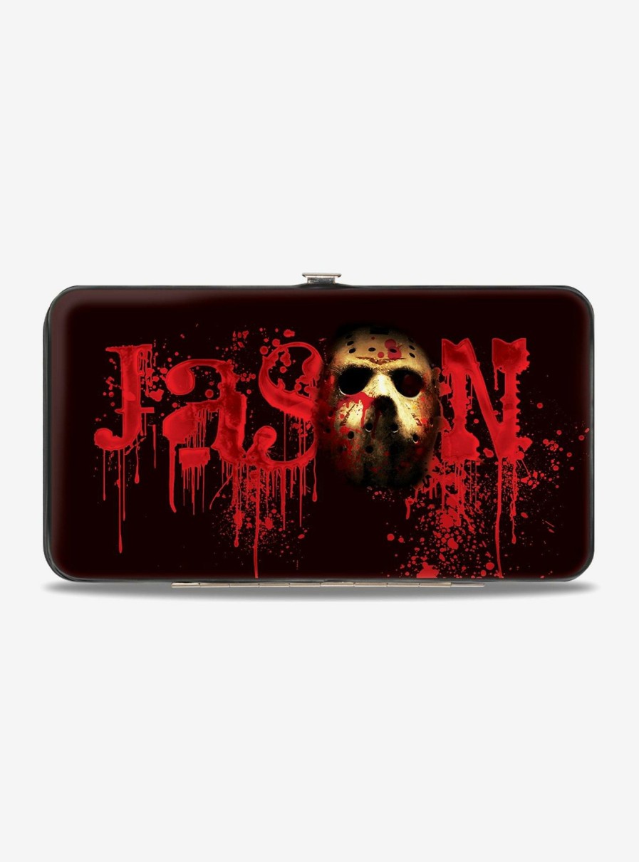 Wallets * | Friday The 13Th Jason Mask Splatter Walking Pose Hinged Wallet Fire Sale