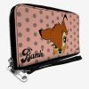 Wallets * | Disney Bambi Dots Zip Around Wallet Free Delivery