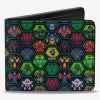 Wallets * | Marvel Mech Strike Monster Hunters Avenger Mech Suit Poses Bifold Wallet Reliable Quality